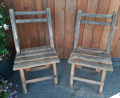 2 bistro klapstoeltjes, Antiek en Kunst, Curiosa en Brocante, Ophalen of Verzenden