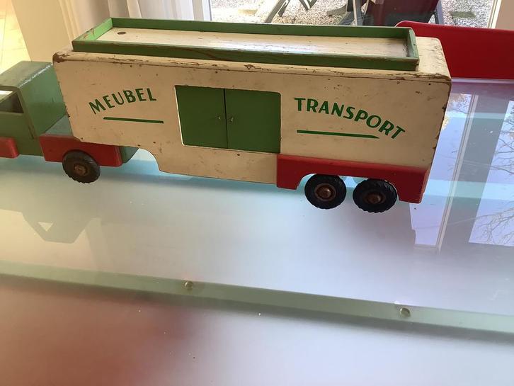 Originele Okwa Houten Vrachtwagen Jaren 60 meubel-transport, Antiek en Kunst, Antiek | Speelgoed, Ophalen of Verzenden