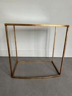 Te koop bijzettafeltje goud brons met glas van Trendhopper, Huis en Inrichting, Tafels | Bijzettafels, 45 tot 60 cm, Minder dan 55 cm