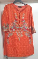 Maat M oranje rood jurk tuniek Indiase Marokkaanse kamiz top, Maat 38/40 (M), Oranje, Ophalen of Verzenden, Zo goed als nieuw