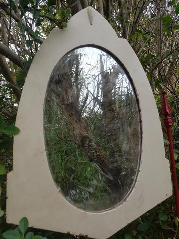 mooie oude brocante ovale spiegel (brocante) beschikbaar voor biedingen