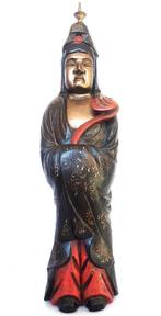 Chinees Gepolychromeerd houten sculptuur Guanyin, Ophalen of Verzenden