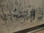 JAN TOOROP (1858-1928) STADSGEZICHT BIJ REGEN TE PARIJS 1885, Ophalen of Verzenden