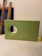 Groene keramische vaas met gat, Aardewerk of Porselein, Ophalen of Verzenden, Zo goed als nieuw, Minder dan 50 cm