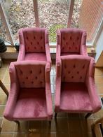 4 Oudroze Velours Bocx Stoelen, Gebruikt, Overige kleuren, Ophalen of Verzenden, Vier