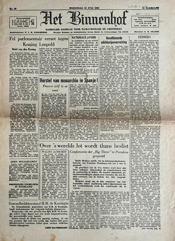 Het Binnenhof, 18 juli 1945 (ook nog andere data). beschikbaar voor biedingen