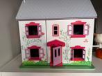 Bigjigs Pink Luxury Wooden Dolls House + Furniture + Dolls, Ophalen of Verzenden, Zo goed als nieuw, Poppenhuis