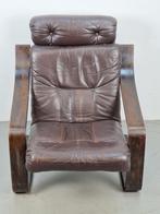 Vintage Coja fauteuil bruin leer bentwood ‘70 Scandinavisch, Huis en Inrichting, Fauteuils, Ophalen, Metaal, N, Vintage