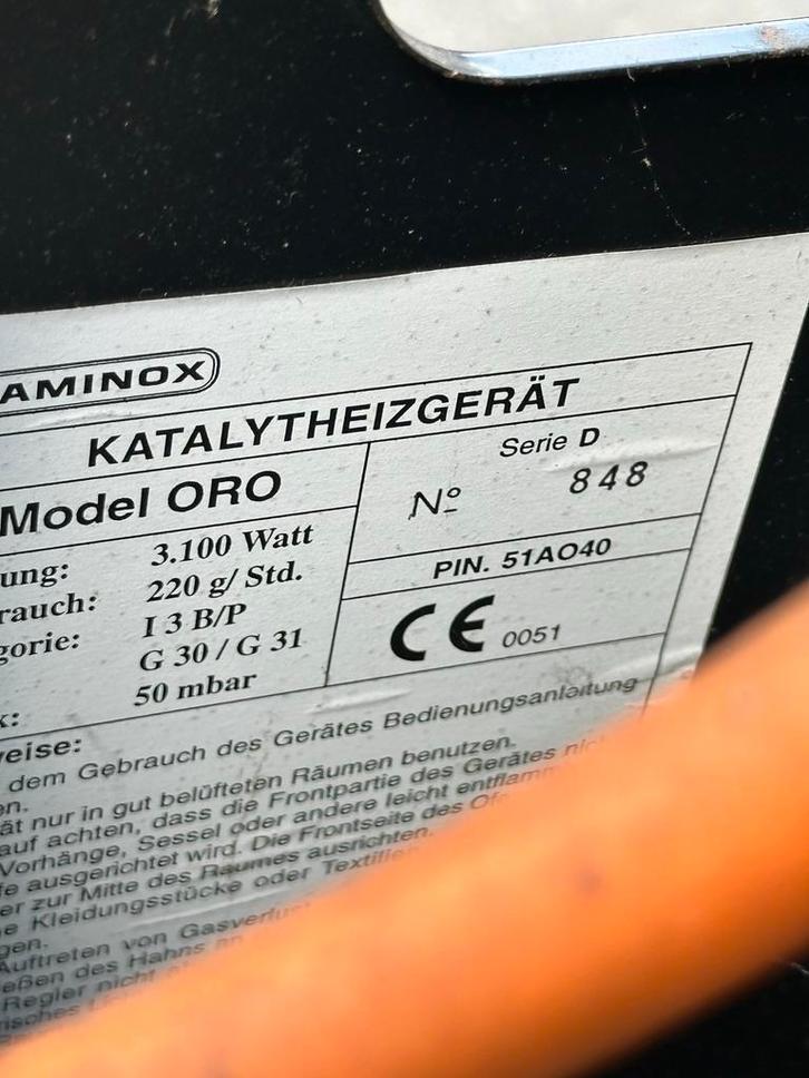 Gas Kachel - Aminox Katalytheizgerät Model ORO, Huis en Inrichting, Kachels, Gebruikt, Gaskachel, Gas, Ophalen