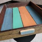 Decoratief multicolor dienblad., Ophalen, Rechthoekig, Hout