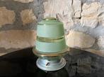 Mintgroene plafondlamp gouden bies artdeco lamp groene lamp, Antiek en Kunst, Ophalen of Verzenden