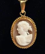 14 karaat gouden hanger met schelpcamee, Verzenden, Goud