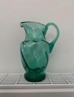Vintage waterkan groen glas, Ophalen of Verzenden, Minder dan 50 cm, Groen, Glas