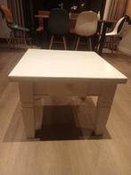 Witte Bijzettafel / Salontafel met Lade - 60x60cm, Gebruikt, Vierkant, 55 tot 75 cm, Landelijk