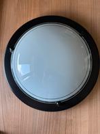 Ronde plafondlamp zwart, Ophalen of Verzenden, Gebruikt, Glas