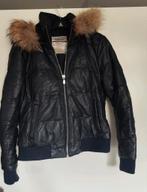 McGregor Blauw Leren M Bomberjack Bontkraag, Maat 38/40 (M), Blauw, Mc Gregor, Ophalen of Verzenden