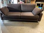Ruime 2 zits bank (3 zits) bruine stof, Ophalen, 150 tot 200 cm, Tweepersoons, 75 tot 100 cm