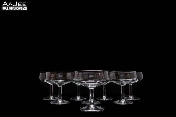 8 x Royal Leerdam - Aristo - Champagne coupe - A.D. Copier, Verzamelen, Glas en Borrelglaasjes, Zo goed als nieuw, Overige typen