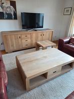 Massief licht eiken Dressoir, Salontafel & Hoektafel Set, Ophalen