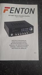 Fenton Stereo Karaoke versterker met o.a. Bluetooth, Ophalen, Zo goed als nieuw, Stereo, Overige merken