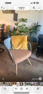 Kunstof Fauteauil / kuipstoel grijs, Huis en Inrichting, Fauteuils, Ophalen, Minder dan 75 cm, Zo goed als nieuw, Metaal