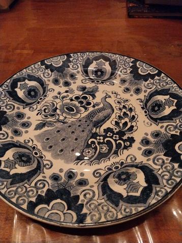 Antiek Bord Société Céramique Maastricht - Pauw beschikbaar voor biedingen