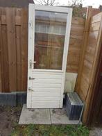 Hardhouten Buiten- Balkondeur inclusief hang- en sluitwerk, Ophalen, 80 tot 100 cm, 200 tot 215 cm, Hout