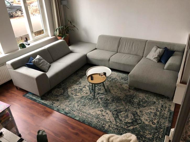 Hoekbank, Huis en Inrichting, Banken | Complete zithoeken, Gebruikt, Stof, Ophalen of Verzenden
