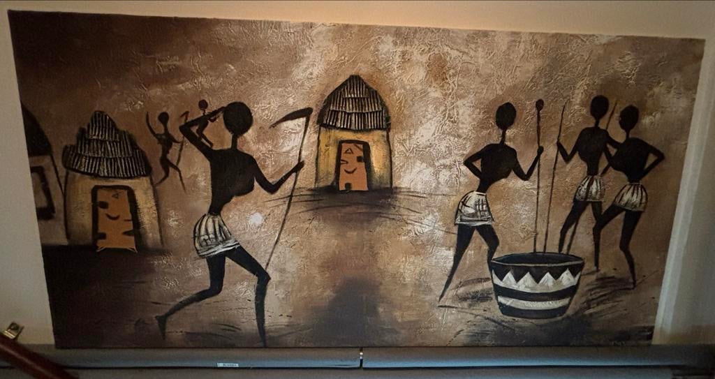 Schilderij Afrikaanse scene, Ophalen
