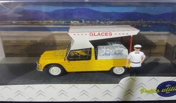 Citroen Mehari ijsco wagen geel/wit 1:43 Atlas / Ixo beschikbaar voor biedingen