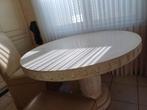 Fossiel stenen eettafel met 4 stoelen, Overige materialen, Gebruikt, 100 tot 150 cm, Rond