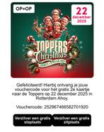 Voucher 2e gratis kaartje voor Toppers kerstconcert 22-12-25, Tickets en Kaartjes, Eén persoon