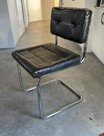 Retro buisstoel., Ophalen, Gebruikt, Zwart, Leer