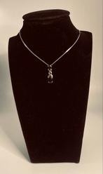 Zilveren hanger met onyx & zilveren omega ketting, Zwart, Nieuw, Ophalen of Verzenden, Met edelsteen