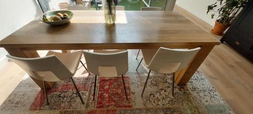 6 witte Tonon eetkamerstoelen, Huis en Inrichting, Stoelen, Gebruikt, Kunststof, Wit, Ophalen
