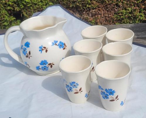 Antieke Melkkan Set met 6 Bekers, Antiek en Kunst, Antiek | Keramiek en Aardewerk, Ophalen