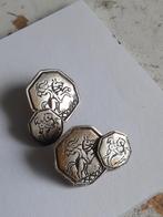 zilver manchetknopen van oude ruiterknopen, Verzenden, Gebruikt, Zilver