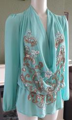 Jacky Luxury pailletten top tuniek S 36 mint Gratis Verzende, Verzenden, Zo goed als nieuw, Maat 36 (S), Groen