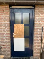 Oude Houten Buitendeur met Glas, Doe-het-zelf en Verbouw, Gebruikt, 80 tot 100 cm, Ophalen of Verzenden, 200 tot 215 cm