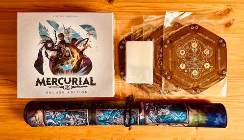 Mercurial Deluxe Kickstarter Edition +Dice Trays/Sleeves/Mat, Hobby en Vrije tijd, Gezelschapsspellen | Bordspellen, Nieuw, Een of twee spelers