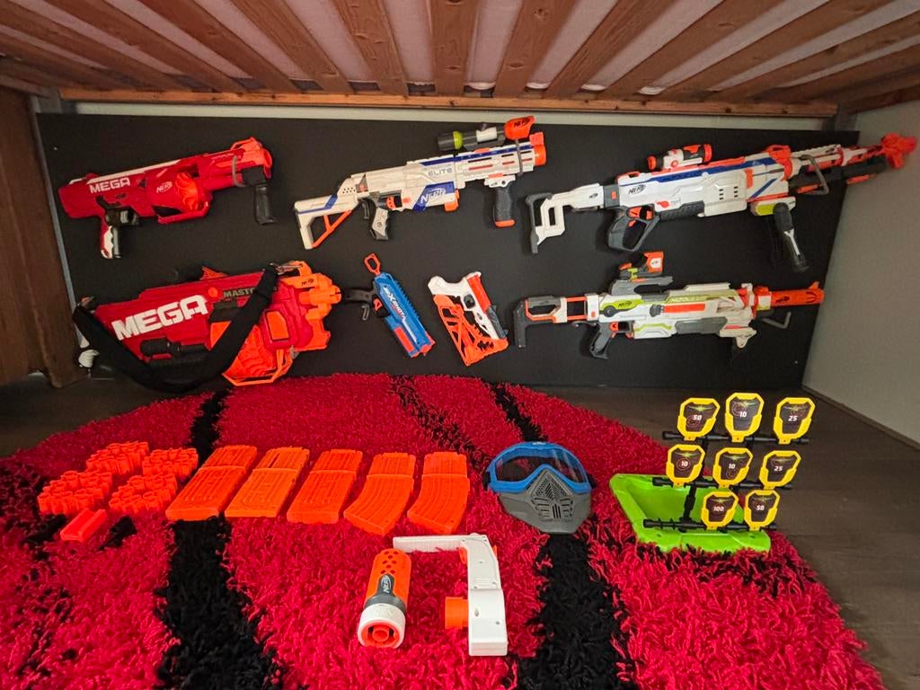 Mooie, complete set Nerf guns! (3x elektrisch!), Ophalen, Gebruikt