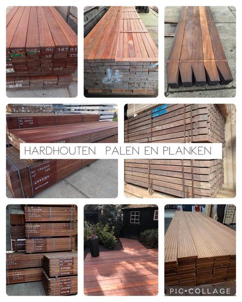 Azobe hardhouten  palen  tuinpalen  schuttingpalen  planken, Tuin en Terras, Terrasdelen en Vlonders, Nieuw, Hout, Ophalen