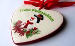 Vintage kerst boom hanger van porselein Frohe Weihnachten, Diversen, Kerst, Verzenden, Nieuw