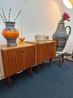 Set van twee vintage nachtkastjes 70s, Ophalen, Gebruikt, Minder dan 45 cm, .