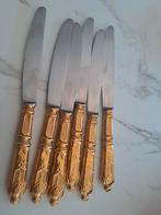 6 Sfam botermesjes Russisch Verguld Vintage, Ophalen of Verzenden