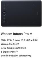 Wacom Intuos Pro M draadloos via bluetooth, Computers en Software, Tekentablets, Verzenden, Multi-touch, Zo goed als nieuw, Draadloos