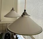 Twee emaille schotel hanglampen in Franse stijl, Antiek en Kunst, Ophalen