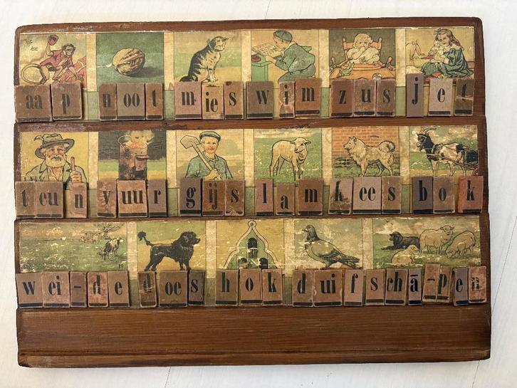 Hoogeveens Leesplankje (1910-1930), Antiek en Kunst, Antiek | Schoolplaten, Overige thema's, Ophalen