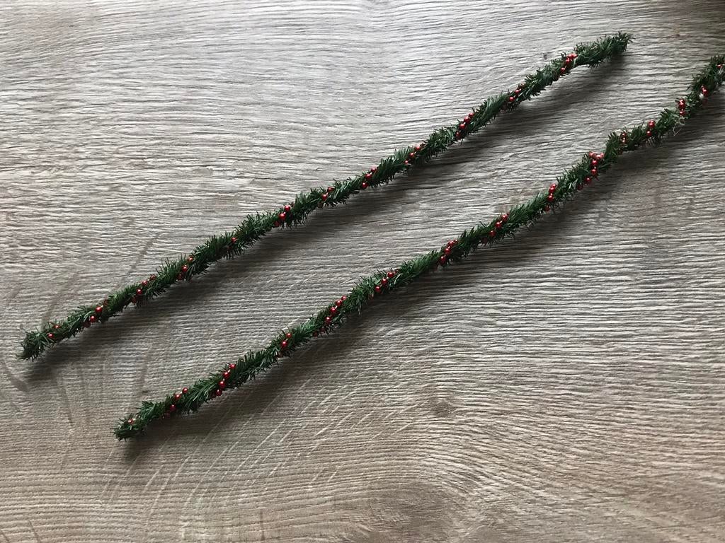2x Poppenhuis kerst groen 20 cm lang buigzaam, Hobby en Vrije tijd, Modeltreinen | N-Spoor, Gelijkstroom, Overige typen, Zo goed als nieuw