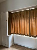 Gordijnen 2 sets voor bijv erker/ tuindeuren goudgeel/bruin, 100 tot 150 cm, Bruin, 200 cm of meer, Ophalen of Verzenden